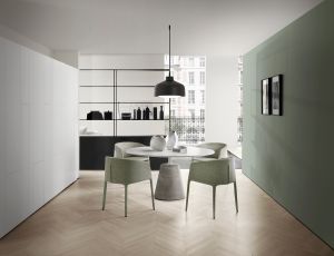 Tisch Rock, St&uuml;hle Achille, Regal Minima 3.0 (© MDF Italia)