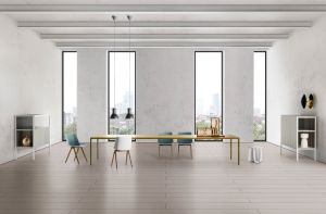 Tisch Tense, St&uuml;hle Aiku, Sideboard Heron, Beistelltisch SAG (© MDF Italia)