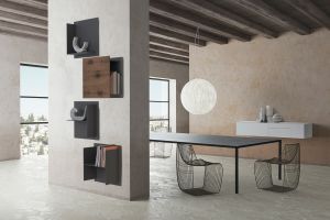 Tisch Tense, St&uuml;hle Sign Filo, Square Wall System   (© MDF Italia)