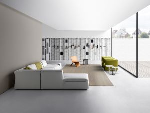 Sofa Thea, Mia, Besitelltische K-Tables, Regal Random (© MDF Italia)